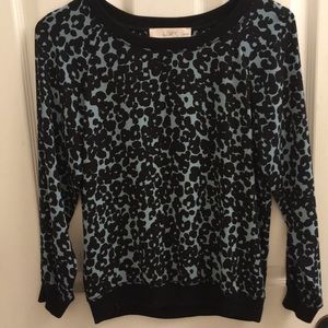 Leopard blue and black blouse